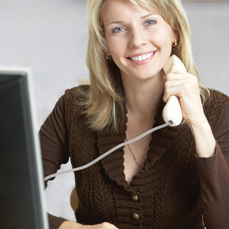 RJ12 6P6C Telephone Extension Cord Kit 3Pcs Silver Gray Flat Cable 0.5M 1M 2M for Home Office - Image 3